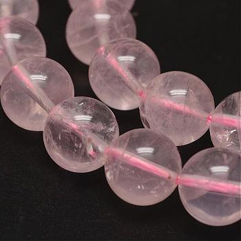 Natural Rose Quartz Bead Strands, Round, 10mm, Hole: 0.8~1mm, about 40pcs/strand, 15.7 inch(400mm)