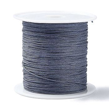 Nylon Chinese Knot Cord, Nylon Jewelry Cord for Jewelry Making, Slate Blue, 0.4mm, about 28~30m/roll