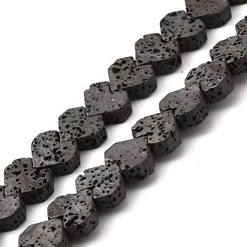 Electroplated Natural Lava Rock Beads Strands, Heart, Gray Plated, 8x8.5x3mm, Hole: 1mm, about 60pcs/strand, 16.54''(42cm)