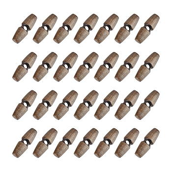 50Pcs 1-Hole Wood Buttons, Horn Toggle Buttons, Coffee, 30x10mm, Hole: 3.5mm