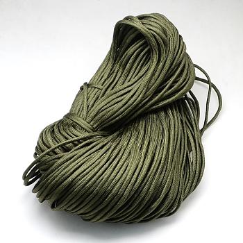 7 Inner Cores Polyester & Spandex Cord Ropes, Solid Color, for Rope Bracelets Making, Dark Olive Green, 4~5mm, about 109.36 yards(100m)/bundle, 420~500g/bundle