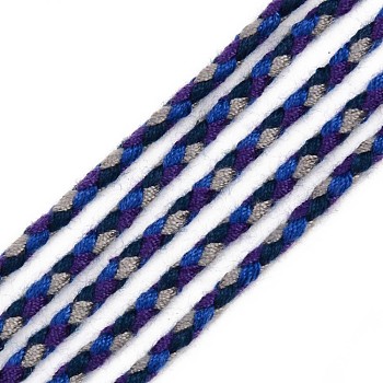 Polyester Braided Cords, Dark Blue, 2mm, about 100yard/bundle(91.44m/bundle)