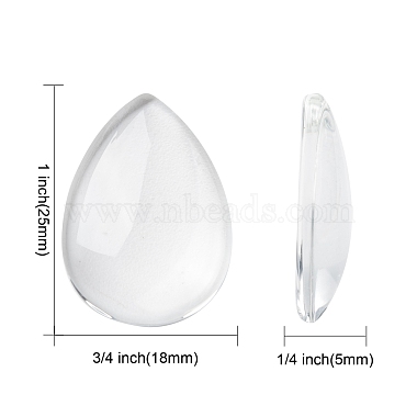 Transparent Teardrop Glass Cabochons(GGLA-R024-25x18)-2