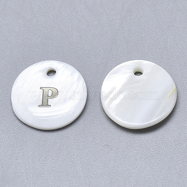 Flat Round White Shell Charms