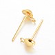 Brass Stud Earring Findings(KK-F371-34G)-1