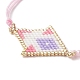 Bracelets de perles tressées en graines de verre à motif de métier à tisser à la main en losange(BJEW-MZ00008)-2