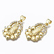 Brass Micro Pave clear Cubic Zirconia Pendants(ZIRC-N039-168-NF)-3
