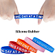 30Pcs 5 Color Word Silicone Cord Bracelets Set Wristband(BJEW-GF0001-18)-6