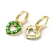 Heart Real 18K Gold Plated Brass Dangle Hoop Earrings(EJEW-L268-038G-03)-2
