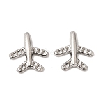 304 Stainless Steel Cabochons, Airplane, Stainless Steel Color, 12x11.5x2mm(STAS-K255-25P)