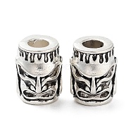 Tibetan Style Alloy Beads, Cadmium Free & Lead Free, Skull, Antique Silver, 18x14x15mm, Hole: 6mm(FIND-Q094-12C-AS)