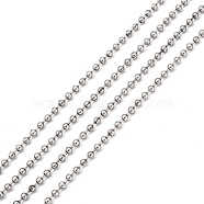 Iron Ball Chains, Beads Chain, Soldered, with Spool, Nickel Free, Antique Silver, 3.2mm, about 164.04 Feet(50m)/roll(CH-CHB004Y-AS-NF)