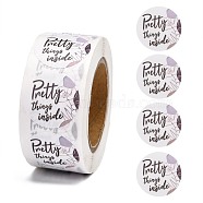 Pretty Things Inside Stickers, Adhesive Roll Sticker Labels, for Envelopes, Bubble Mailers and Bags, Mixed Color, 25mm, 500pcs/roll(DIY-M005-C08)