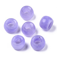 Natural White Chalcedony Beads, Large Hole Beads, Dyed, Rondelle, MediumPurple, 15~17x10~12mm, Hole: 8mm(G-N0326-038C)