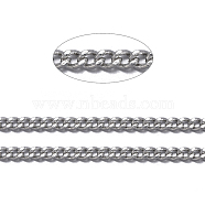 Brass Twisted Chains, Curb Chains, Diamond Cut, Soldered, Faceted, with Spool, Oval, Lead Free & Nickel Free & Cadmium Free, Platinum, 2x1.5x0.45mm, about 301.83 Feet(92m)/roll(CHC-S108-P-NF)