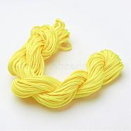 Nylon Thread for Jewelry Making, Yellow, 2mm, about 13.12 yards(12m)/bundle, 10bundles/bag, about 131.23 yards(120m)/bag(NWIR-R002-2mm-35)