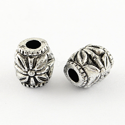 Retro Acrylic Beads, Column, Antique Silver, 11x10mm, Hole: 4mm; about 880pcs/500g(PACR-S205-40AS)