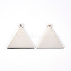 201 Stainless Steel Pendants, Laser Cut, Triangle, Stainless Steel Color, 30x31x1.2mm, Hole: 2.5mm(STAS-Q239-002B)