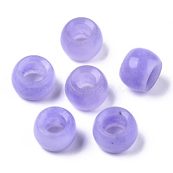 Natural White Chalcedony Beads, Large Hole Beads, Dyed, Rondelle, Medium Purple, 15~17x10~12mm, Hole: 8mm(G-N0326-038C)