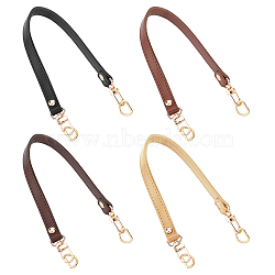 WADORN 4Pcs 4 Color PU Leather Bag Handles, with Alloy Swivel Clasps and Iron D Clasps, for Bag Replacement Accessories, Mixed Color, 32.8x1.25x1.05cm, 4 color, 1pc/color, 4pcs(FIND-WR0003-99)