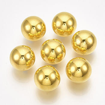 ABS Plastic Beads, No Hole/Undrilled, Round, Golden Plated, 8mm, about 2000pcs/500g