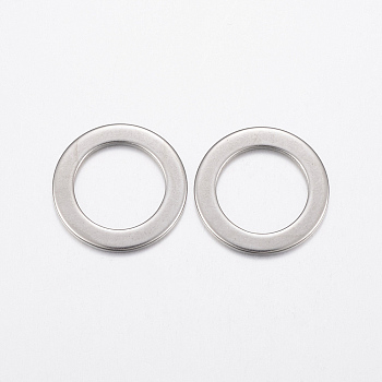 304 Stainless Steel Linking Rings, Flat Round, Stainless Steel Color, 21x1.2mm, about 14mm inner diameter
