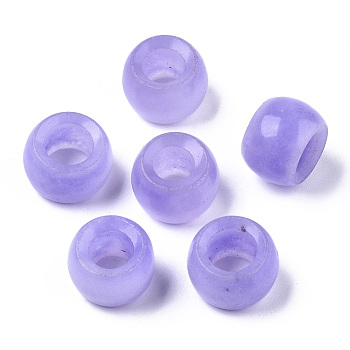 Natural White Chalcedony Beads, Large Hole Beads, Dyed, Rondelle, Medium Purple, 15~17x10~12mm, Hole: 8mm