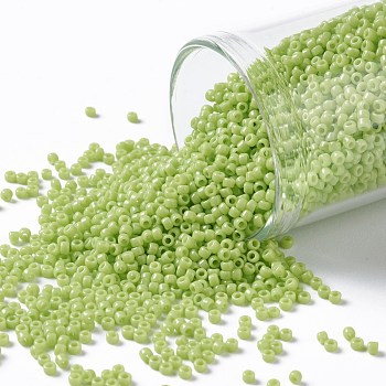TOHO Round Seed Beads, Japanese Seed Beads, (44) Opaque Sour Apple, 11/0, 2.2mm, Hole: 0.8mm, about 1103pcs/10g