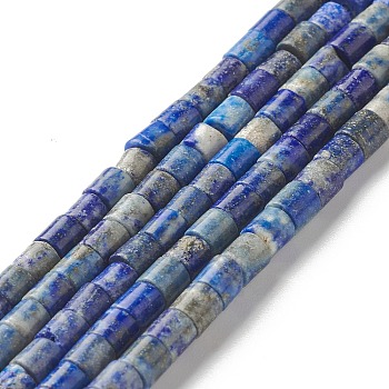 Natural Lapis Lazuli Beads Strands, Column, 4.5x4mm, Hole: 0.6mm, about 89pcs/strand, 14.84 inch(37.7cm)