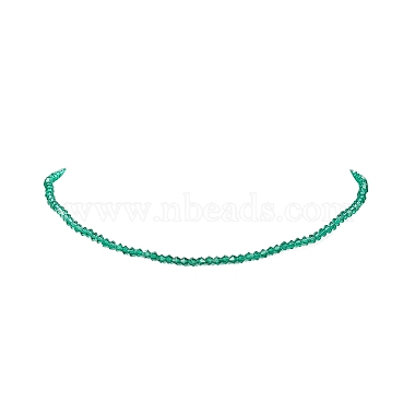 Transparent Glass Bicone Beaded Necklaces with 304 Stainless Steel Lobster Claw Clasp & Chain Extender(NJEW-JN04223)-5