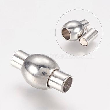Smooth 304 Stainless Steel Magnetic Clasps with Glue-in Ends(MC085)-2