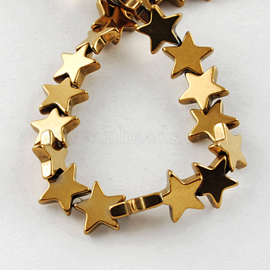 6mm Goldenrod Star Non-magnetic Hematite Beads