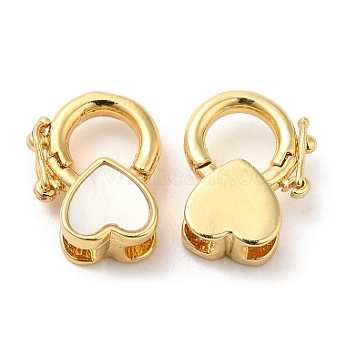 Real 18K Gold Plated Heart Brass Twister Clasp