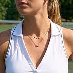 Sports 304 Stainless Steel Crystal Rhinestone Enamel Rugby Pendant Double Layer Necklaces for Women, Coconut Brown, Golden, 17.32 inch(44cm)(NJEW-A072-02G)