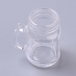 Transparent Plastic Big Pendants, Cup, for DIY Keychain Making, Clear, 38.5x33x23.5mm, Hole: 1.5mm(KY-WH0018-07)
