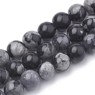 Synthetic Snowflake Obsidian Beads Strands, Round, 8mm, Hole: 1mm, about 48pcs/strand, 15.5 inch(G-R342-8mm-21)