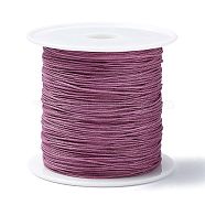 Nylon Chinese Knot Cord, Nylon Jewelry Cord for Jewelry Making, Old Rose, 0.4mm, about 28~30m/roll(NWIR-C003-02M)