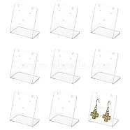 10Pcs Rectangle Acrylic Slant Back Earring Display Stands, Jewelry Organizer Holder for Earrings, Necklace Storage, Clear, 3x5x5.5cm, Hole: 1.4mm(EDIS-FG0001-65)