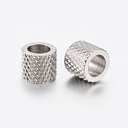 304 Stainless Steel Beads, Column, Stainless Steel Color, 5x4.5mm, Hole: 3mm(STAS-K172-04P)