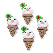 Opaque Resin Cabochons, Rubberized Style, Imitation Food, for Christmas, Snowman Ice Cream Cone, Camel, 34x18x9mm(CRES-S308-012)