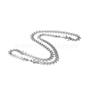 201 Stainless Steel Cobs Chain Necklace for Men Women, Stainless Steel Color, 19.88 inch(50.5cm)(NJEW-I122-07P)