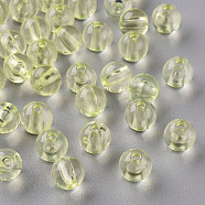 Transparent Acrylic Beads, Round, Light Yellow, 8x7mm, Hole: 2mm, about 1745pcs/500g(MACR-S370-A8mm-728)
