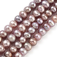 Natural Cultured Freshwater Pearl Beads Strands, Potato, Rosy Brown, 4~4.5mm, Hole: 0.5mm, about 38pcs/strand, 6.89~7.09 (17.5~18cm)(PEAR-C003-10G)