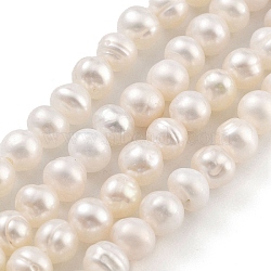 Natural Cultured Freshwater Pearl Beads Strands, Round, Antique White, 3~3.5mm, Hole: 0.5mm, about 47~48pcs/strand, 6.89~7.09 inch(17.5~18cm)(PEAR-C003-39)