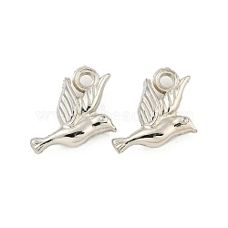 CCB Plastic Pendants, Bird Charms, Platinum, 17x15x5.5mm, Hole: 2mm(CCB-L014-28P)