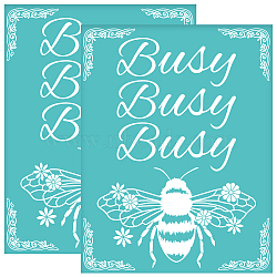 Self-Adhesive Silk Screen Printing Stencil, for Painting on Wood, DIY Decoration T-Shirt Fabric, Turquoise, Bees, 280x220mm(DIY-WH0338-288)