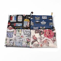 Foldable Eco-Friendly Nylon Grocery Bags, Reusable Waterproof Shopping Tote Bags, with Pouch and Bag Handle, Mixed Patterns, 52.5x60x0.15cm(ABAG-B001-M)