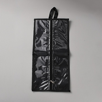Dustproof Oxford Cloth Shoes Zipper Bags for Travel, Rectangle, Black, 40x20x0.15cm