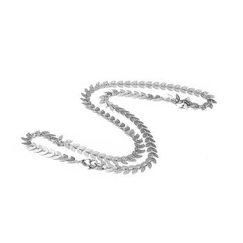 201 Stainless Steel Cobs Chain Necklace for Men Women, Stainless Steel Color, 19.88 inch(50.5cm)