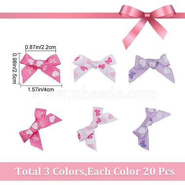 60Pcs 3 Colors Bowknot Polyester Ribbon(DIY-GF0006-70)-2